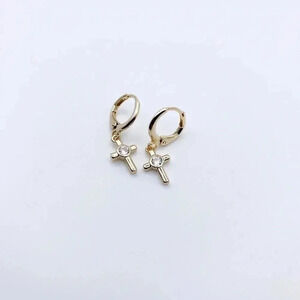 Cross Hoops Earrings